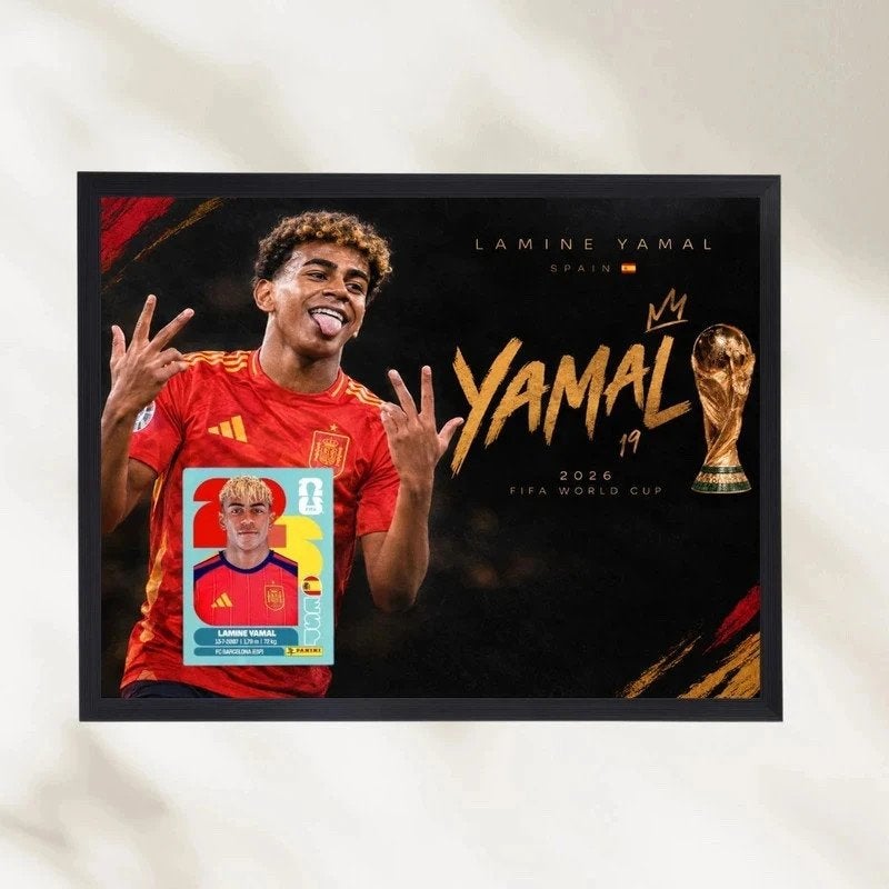 Lamine Yamal poster A4 met lijst, Ophalen of Verzenden