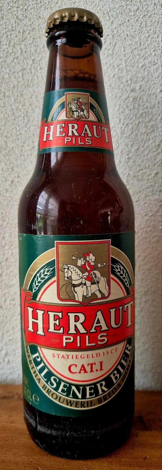 1993 fles HERAUT pilsener bier 30cl WERTHA br. BREDA HOLLAND, Verzamelen, Biermerken, Ophalen of Verzenden, Zo goed als nieuw