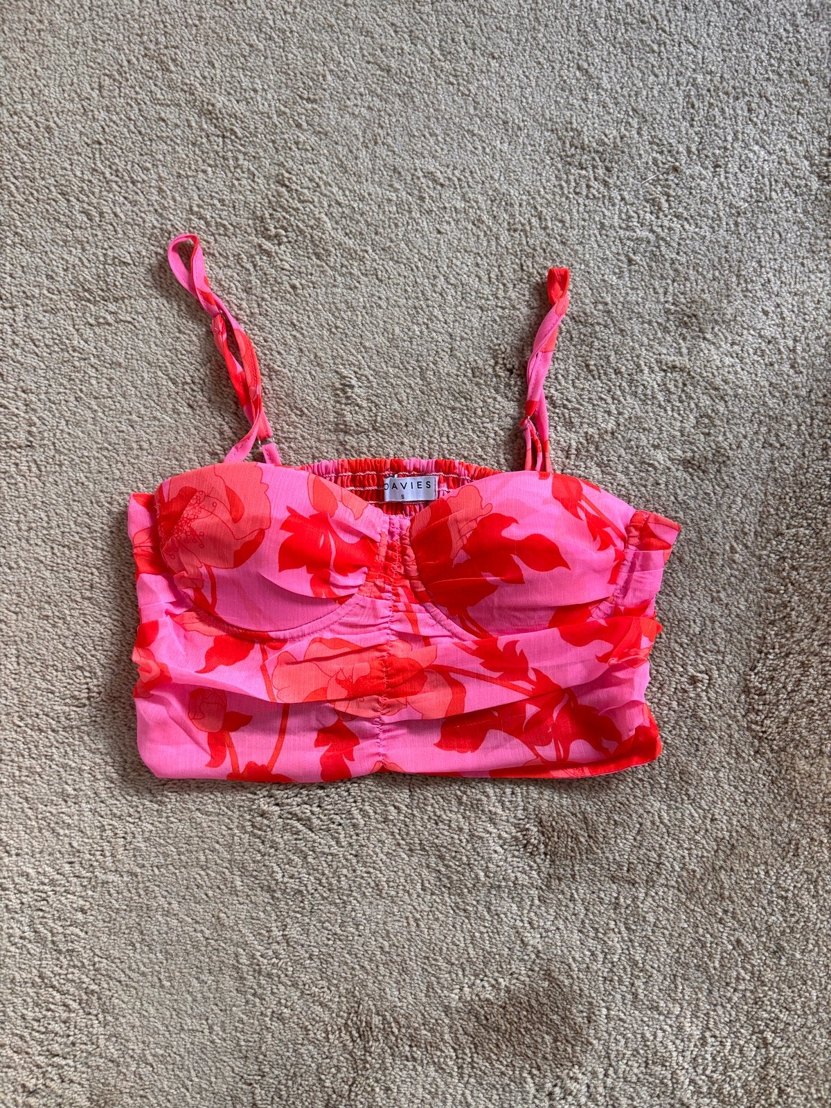 Loavies cropped top maat S in zeer goede staat, Ophalen of Verzenden, Zo goed als nieuw, Roze, Zonder mouw