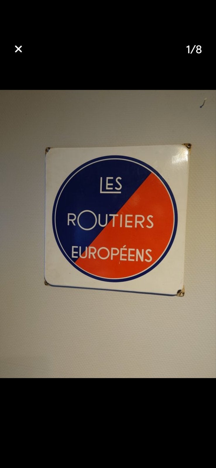Vintage Les Routiers Européens emaille bord, Ophalen