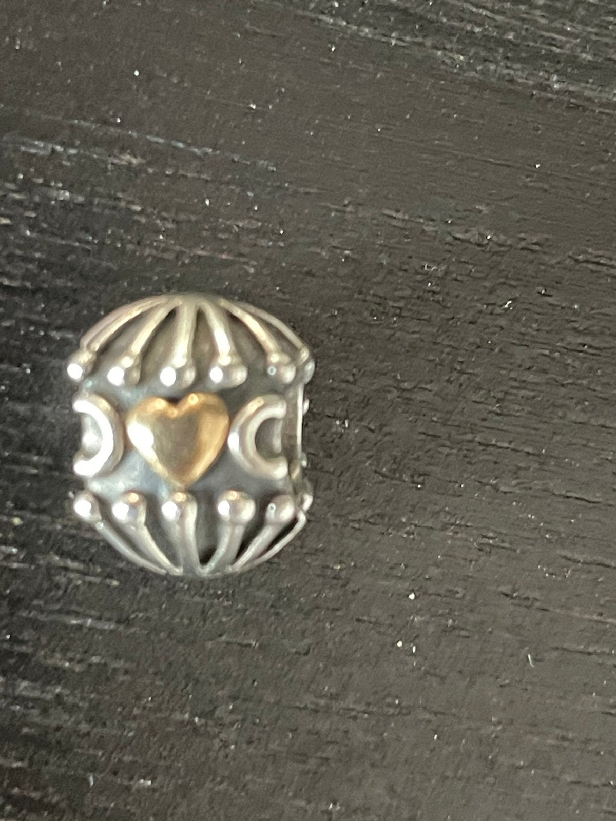 Pandora bedel met 2 gouden hartjes, Ophalen of Verzenden, Zo goed als nieuw, Zilver, Pandora