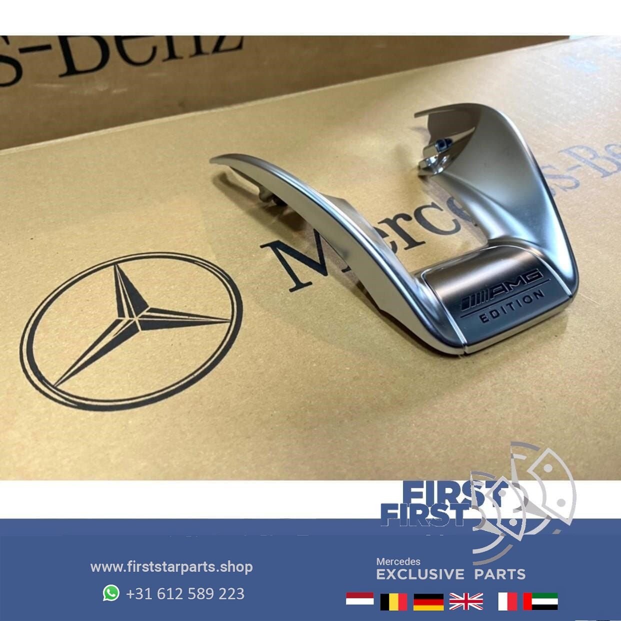 Mercedes ORIGINEEL STUUR EMBLEEM AMG EDITION 1 LOGO A45 C43, Gebruikt, -, Ophalen of Verzenden, -