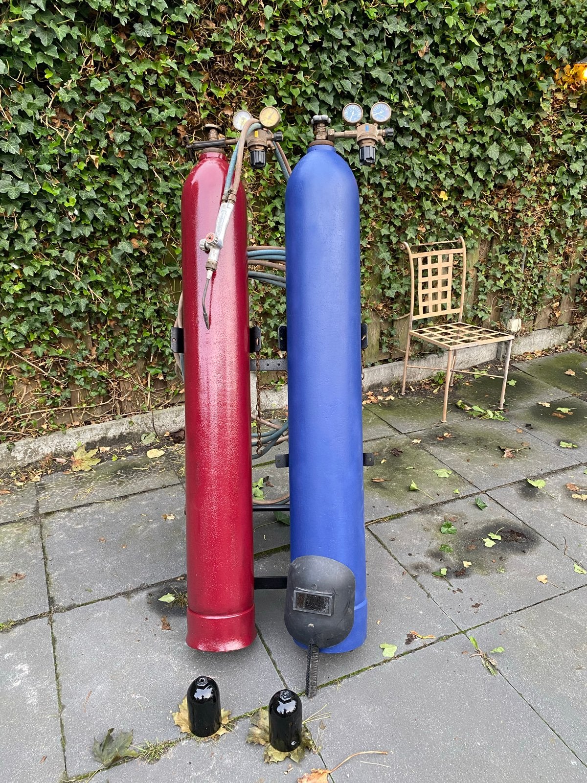 Volle 50L en 40L Autogeenlaskar Snijbrander Acetyleen, Ophalen of Verzenden, Gebruikt, 250 ampère of meer, Overige typen