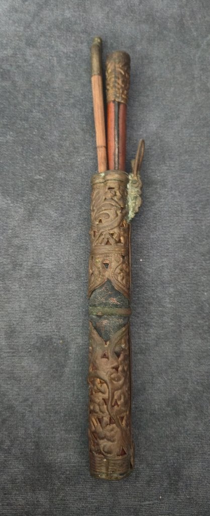 antieke Chinese reis set eetstokjes mes en etui, Antiek en Kunst, Verzenden