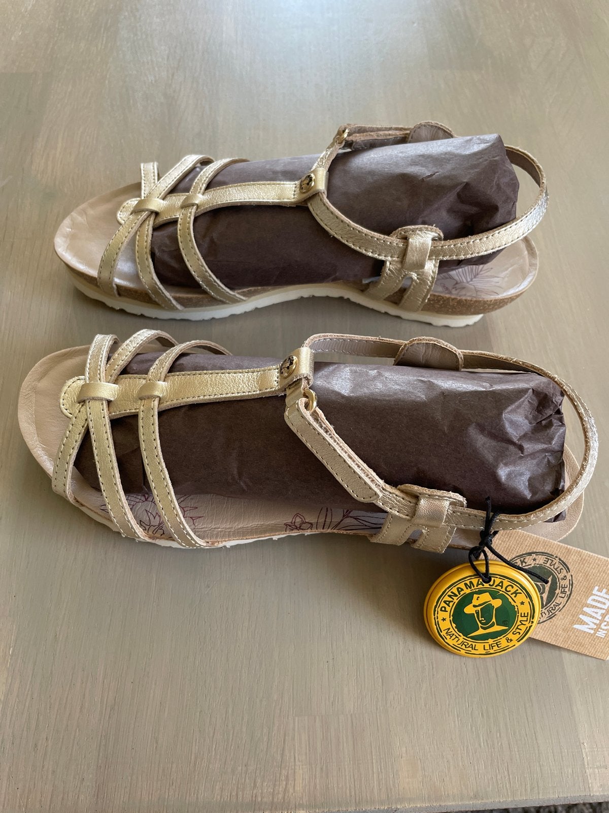 Panama Jack Sandalen Dori Goud Maat 39 Nieuw, Overige kleuren, Nieuw, Sandalen of Muiltjes, Ophalen of Verzenden