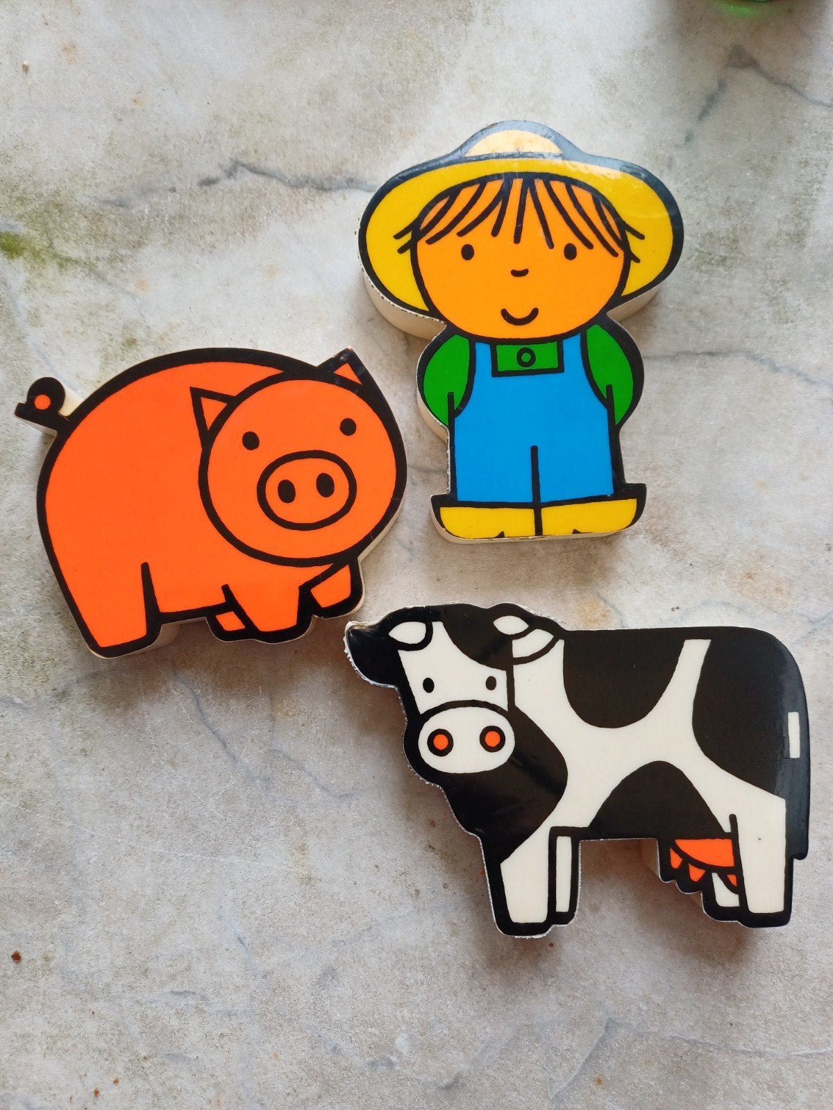 Vintage Dick Bruna piepbeesten van Playcraft Engeland, Ophalen of Verzenden, Gebruikt, Overige typen, Met geluid