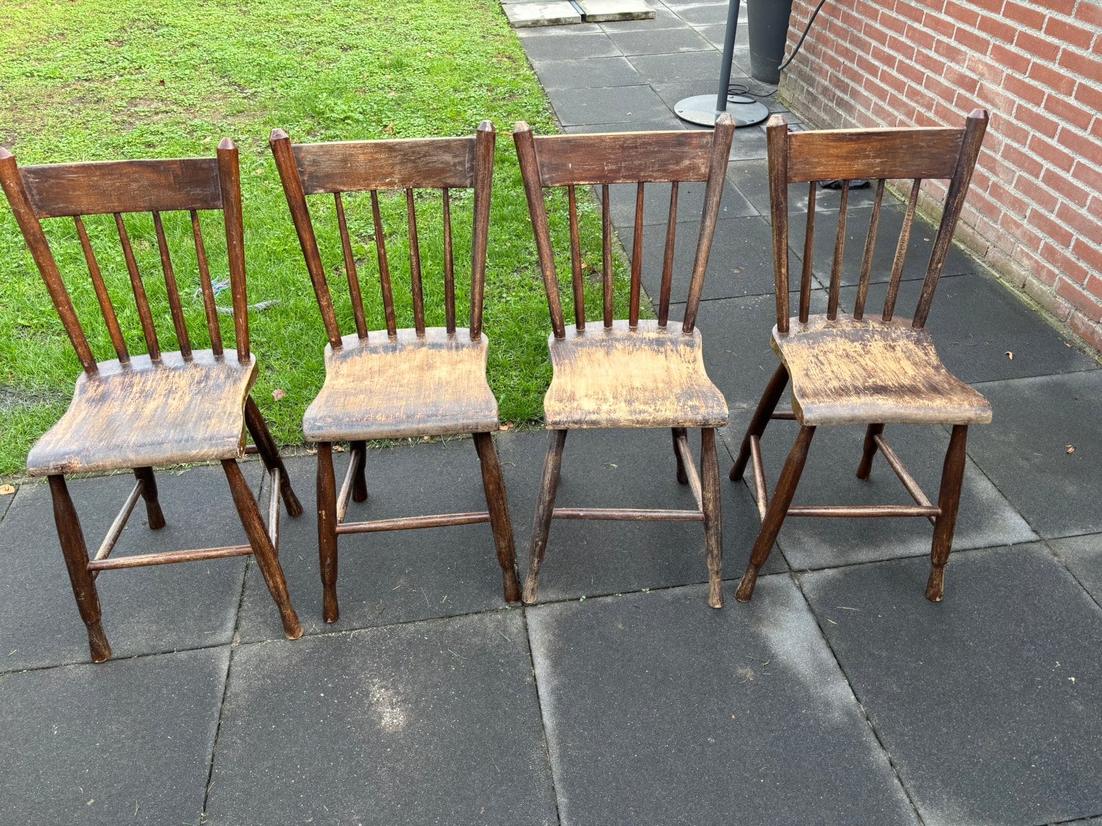 Oirschotse Stoelen, Huis en Inrichting, Ophalen, Gebruikt, Bruin, Vier