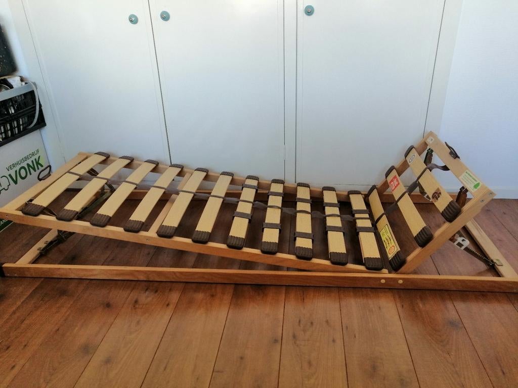 2x verstelbare lattenbodem 70x200, Ophalen, 70 cm of minder, Tweepersoons, Zo goed als nieuw