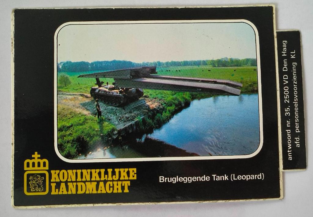 Sticker Koninklijke Landmacht Brugleggende Tank ( Leopard), Verzamelen, Ophalen of Verzenden, Zo goed als nieuw, Bedrijf of Vereniging