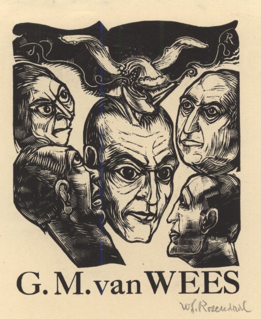 0052 Ex Libris Nederland : Willem Jacob Rozendaal, z.j., Antiek en Kunst, Verzenden, Ex libris