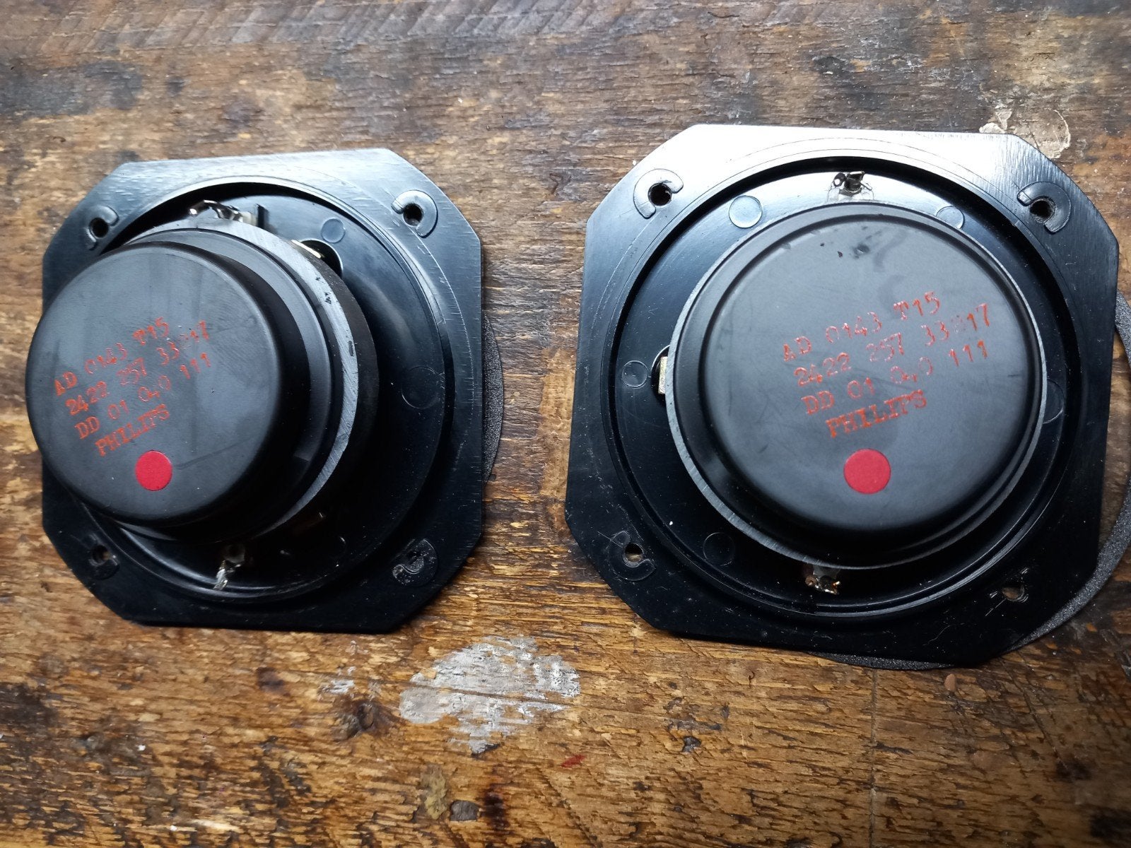 Philips tweeters aangeboden AD 143 T15 zilveren randen, Ophalen of Verzenden, Minder dan 60 watt, Front, Rear of Stereo speakers
