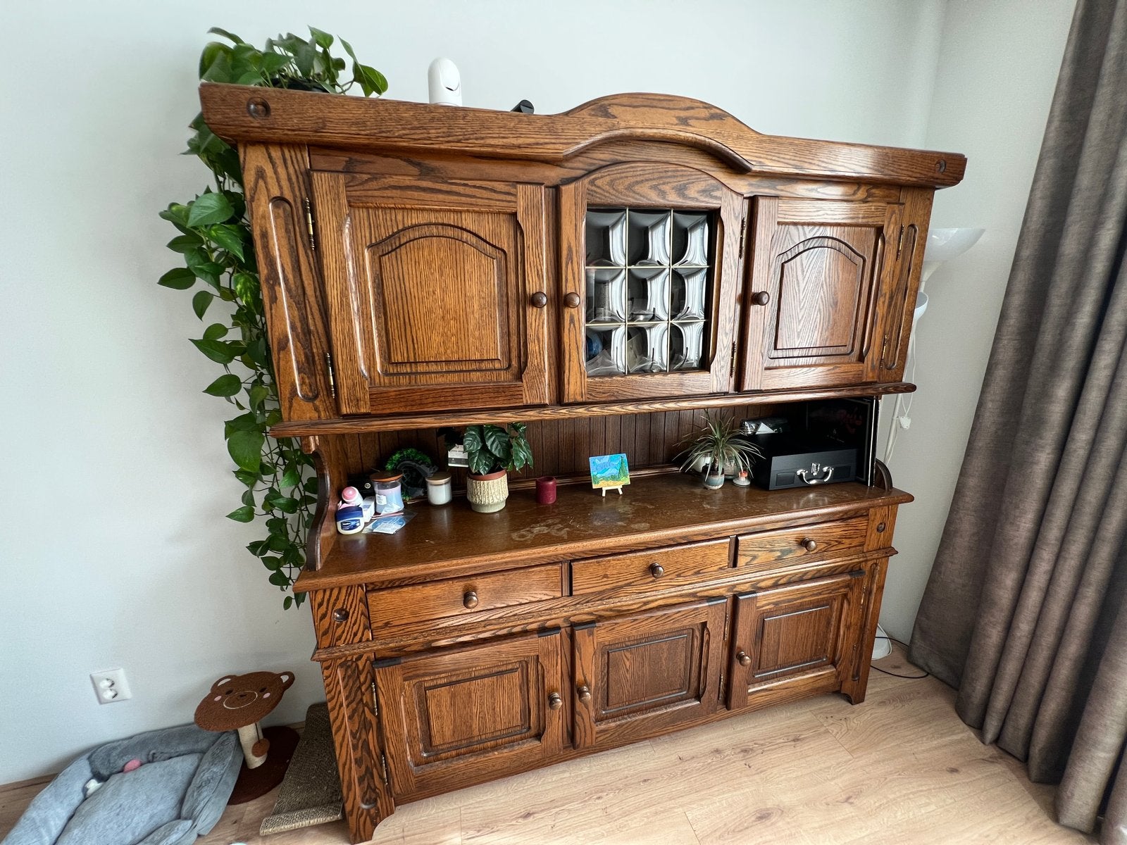 Massief Eiken Dressoir, Huis en Inrichting, Kasten | Dressoirs, Ophalen, Gebruikt, Met deur(en), 150 tot 200 cm