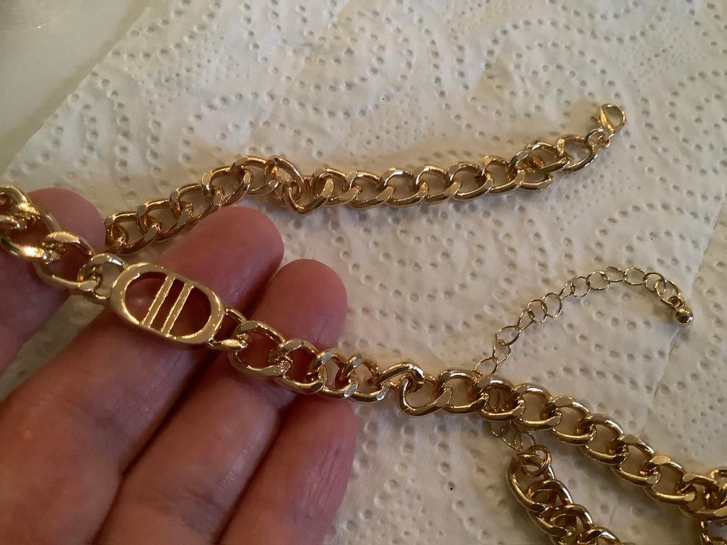Mooi nieuw vergulde GP ketting collier, Sieraden, Tassen en Uiterlijk, Kettingen, Verzenden, Nieuw, Goud, Overige materialen