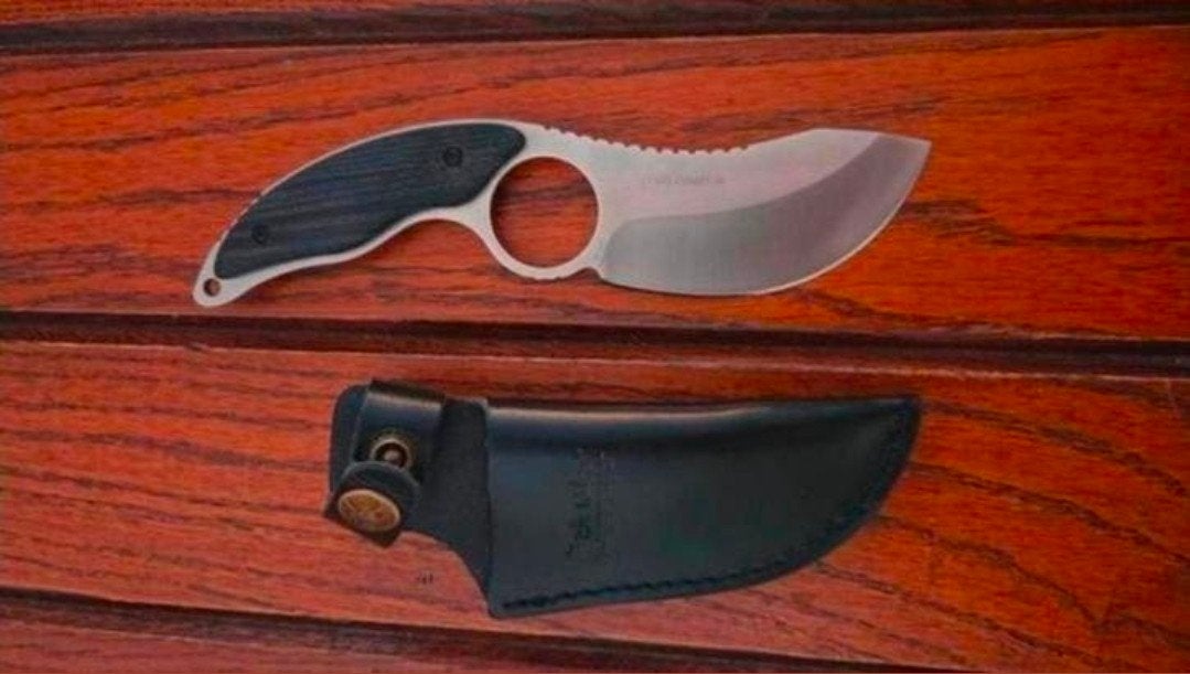 Elk Ridge Skinner Mes met Leren Schede, Ophalen of Verzenden