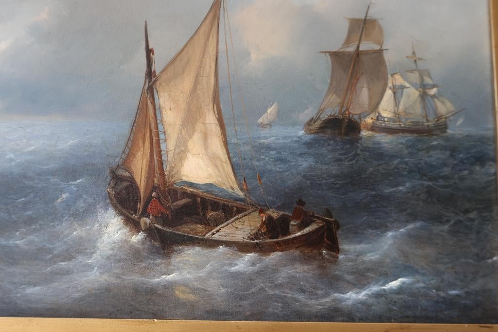 Antonie Waldorp 1803-1866, schilderij maritiem zeezicht, Ophalen of Verzenden