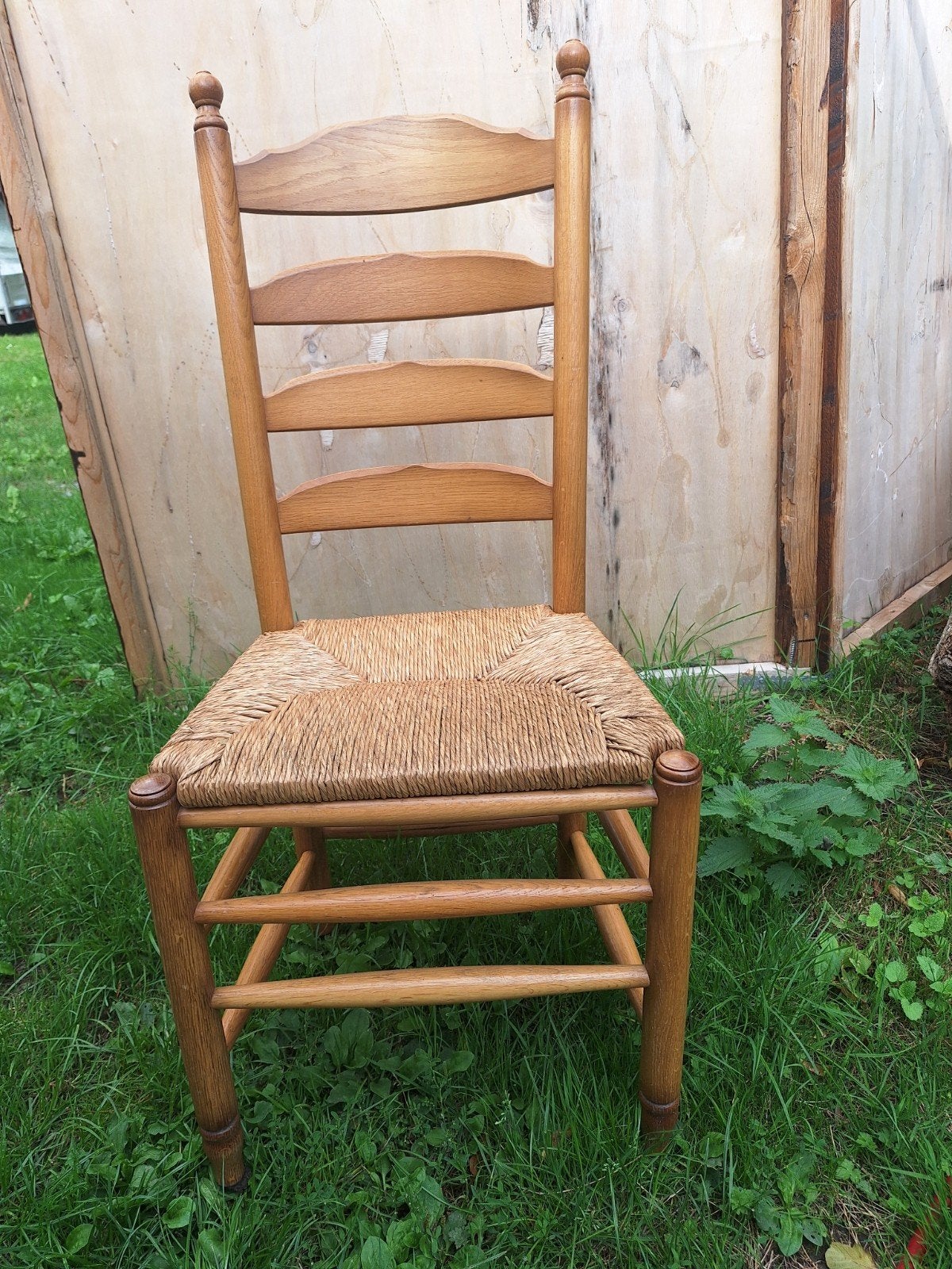 houten stoel, met rieten zitting, 4 stuks, Ophalen, Bruin, Hout