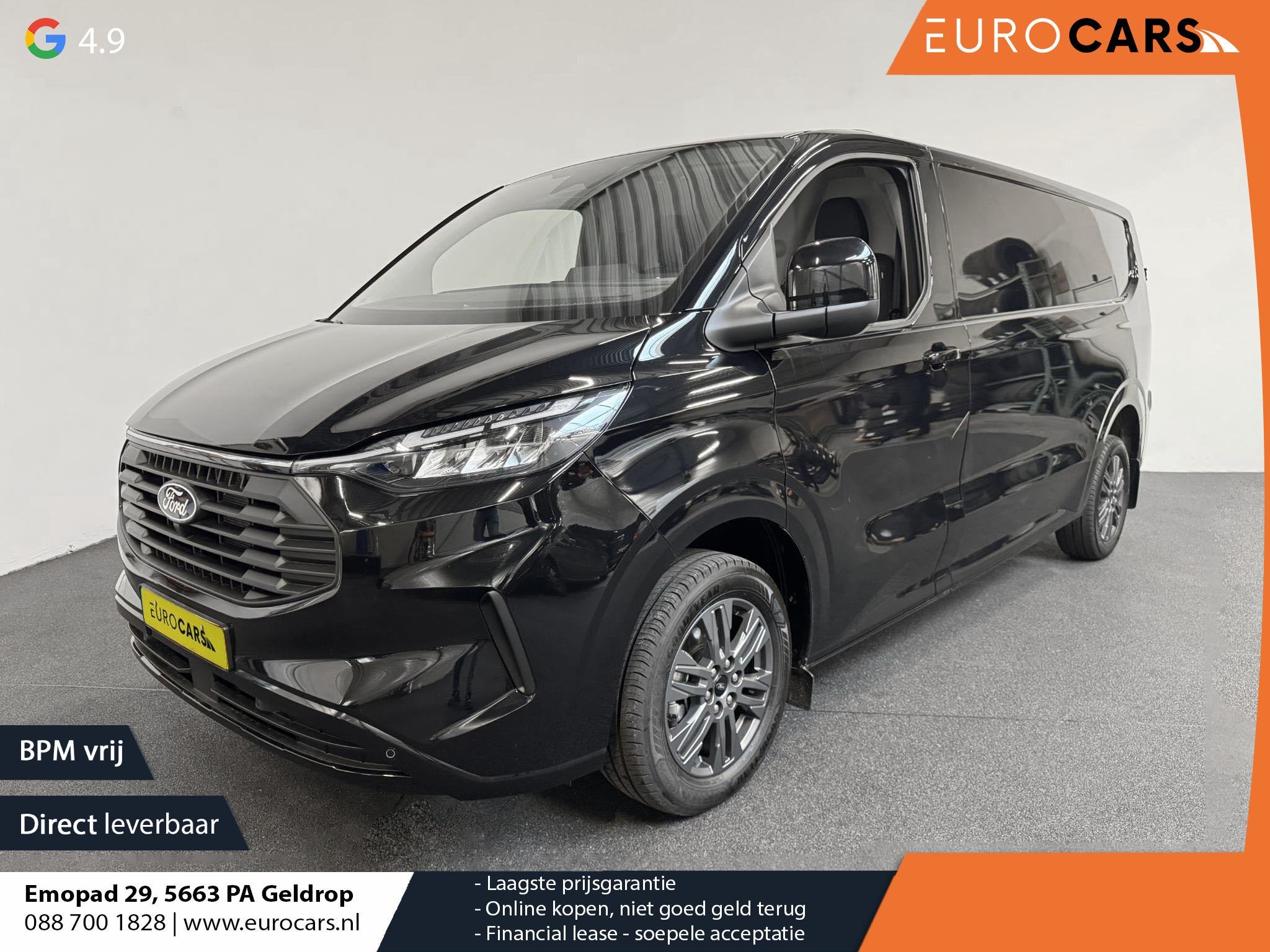 Ford Transit Custom 320 2.0 TDCI L2H1 Limited Automaat Airco, Auto's, Bestelauto's, Euro 6, 4 cilinders, 2500 kg, Zwart