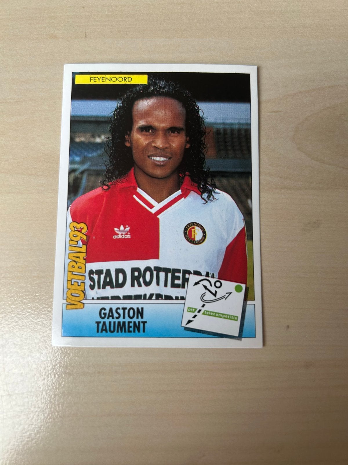 Voetbal '93 Panini plaatje Gaston Taument Feyenoord, Ophalen of Verzenden, Zo goed als nieuw, Sticker