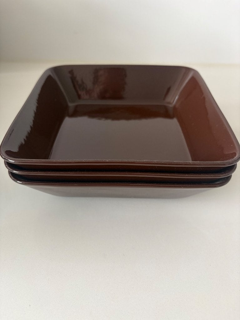 Iittala Teema 3 bruine schaaltjes 16 x 16 cm, Ophalen of Verzenden, Overige stijlen, Porselein, Schaal of Schalen
