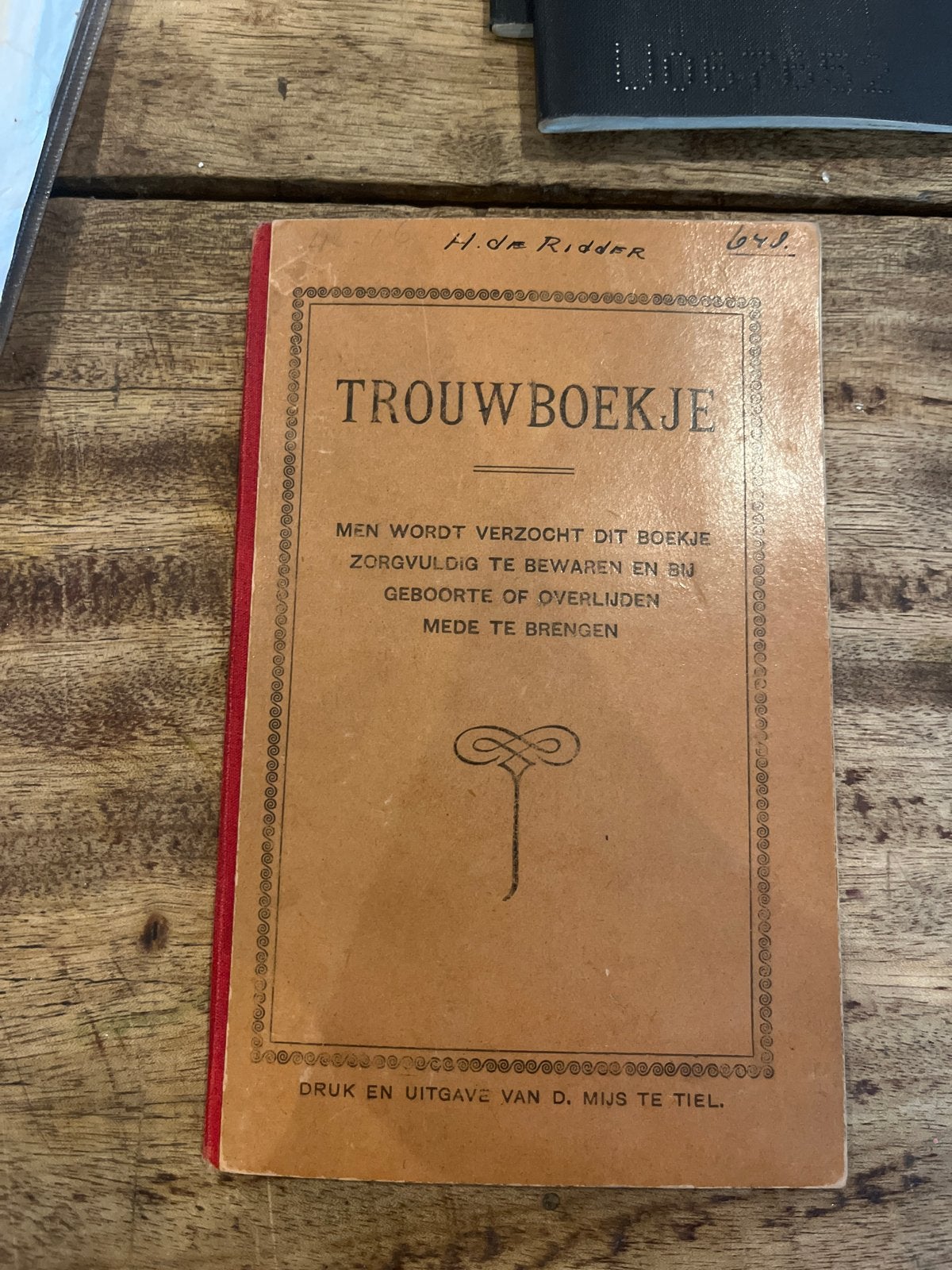 Trouwboekje uit 1933 - Historisch Document, Ophalen of Verzenden