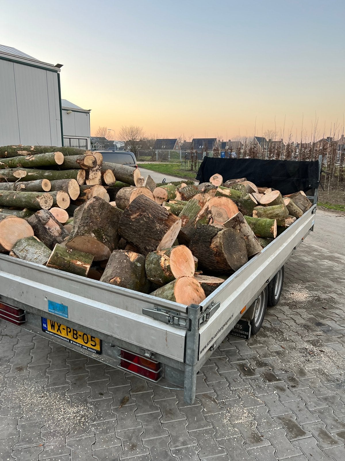 Dikke vracht 4,8 kuub eiken essen hasrdhout thuisb.  🔥🔥, 3 tot 6 m³, Verzenden, Eikenhout, Blokken