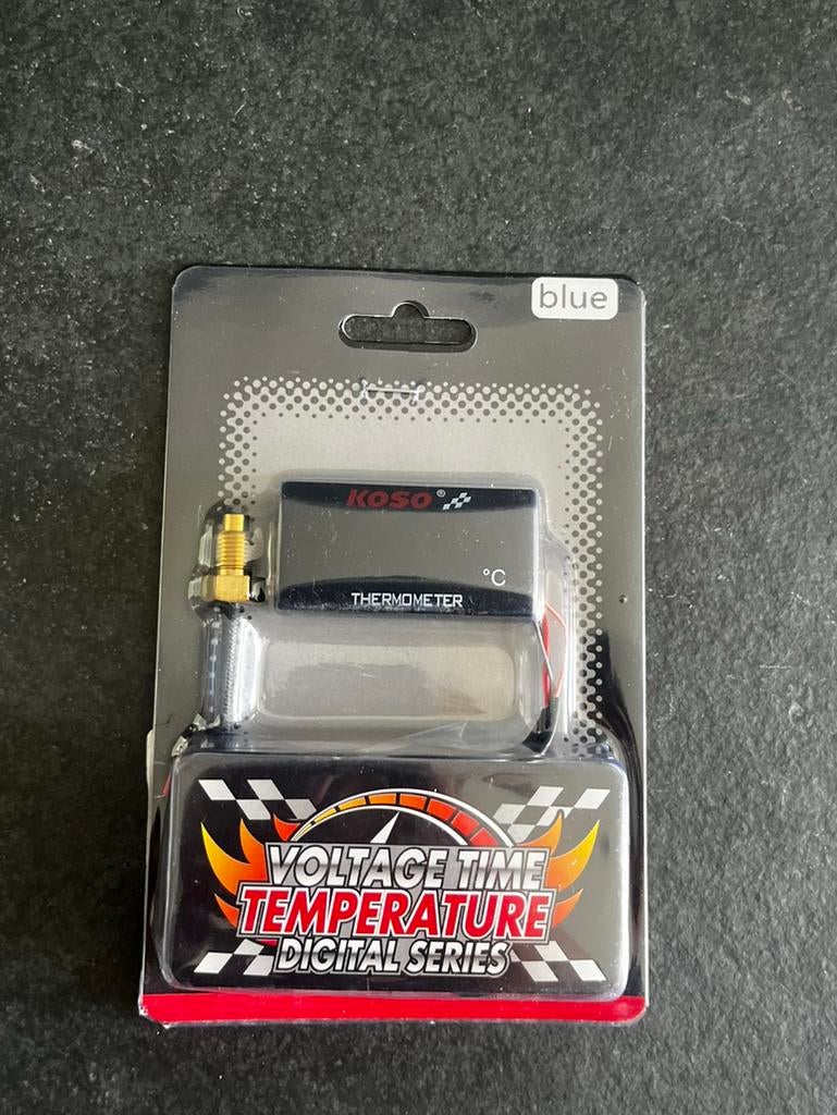 Koso temperatuurmeter 12V nieuw blauw, Motoren, Ophalen of Verzenden