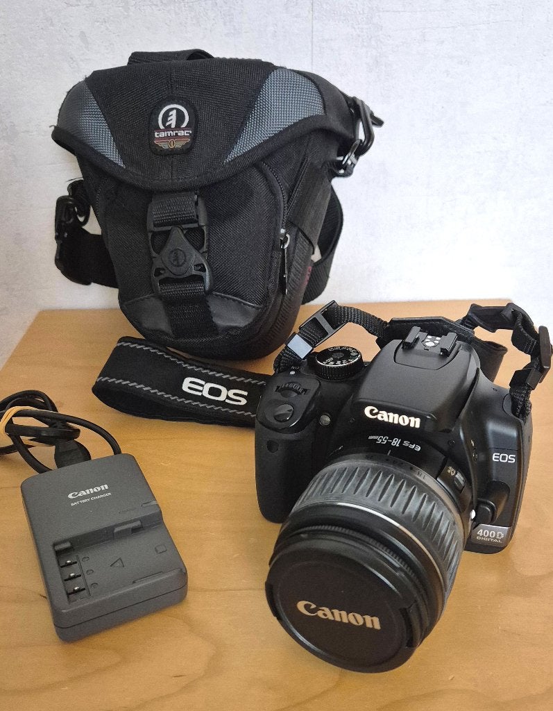 Canon EOS 400D spiegelreflexcamera met accessoires, Ophalen, Gebruikt, Spiegelreflex, Canon