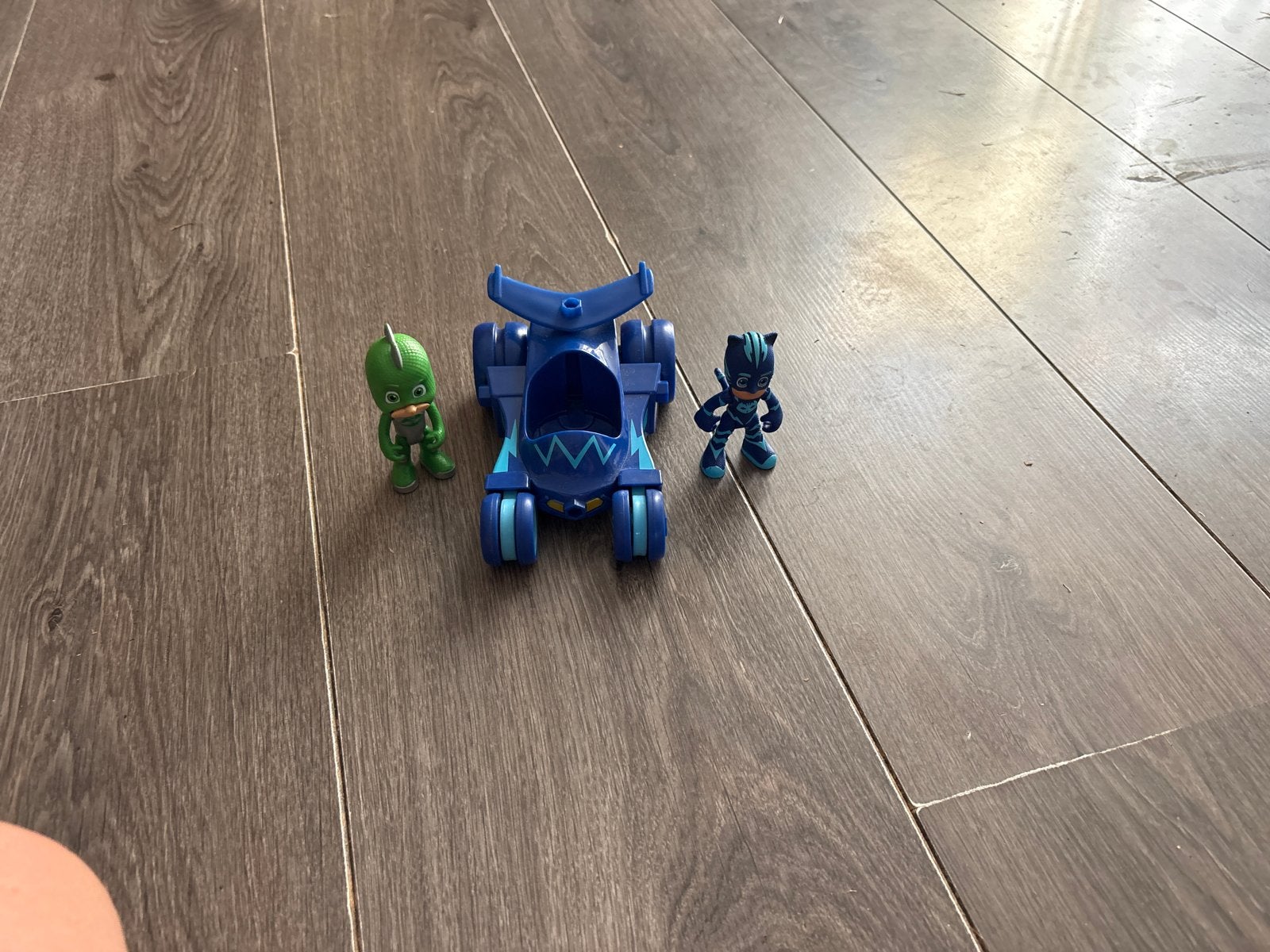PJ Masks voertuig met Catboy en Gekko figuren, Ophalen of Verzenden, Gebruikt, Jongen of Meisje