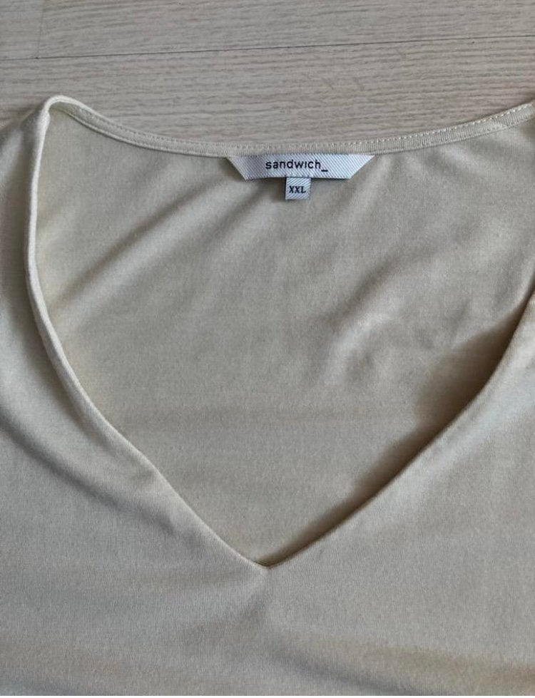 SANDWICH t-shirt gebroken wit offwhite maat xxl, Kleding | Dames, Ophalen of Verzenden, Zo goed als nieuw, Maat 46/48 (XL) of groter