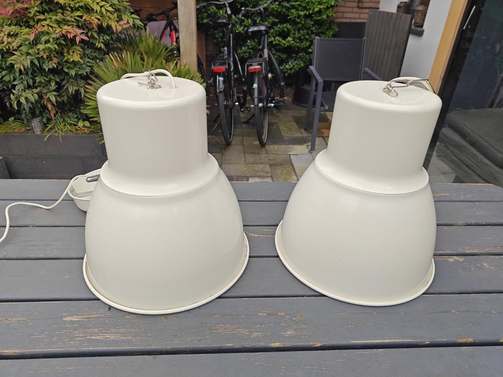 Witte IKEA plafondlamp, 38x40cm, Ophalen, Gebruikt, Metaal, Modern, Industrieel