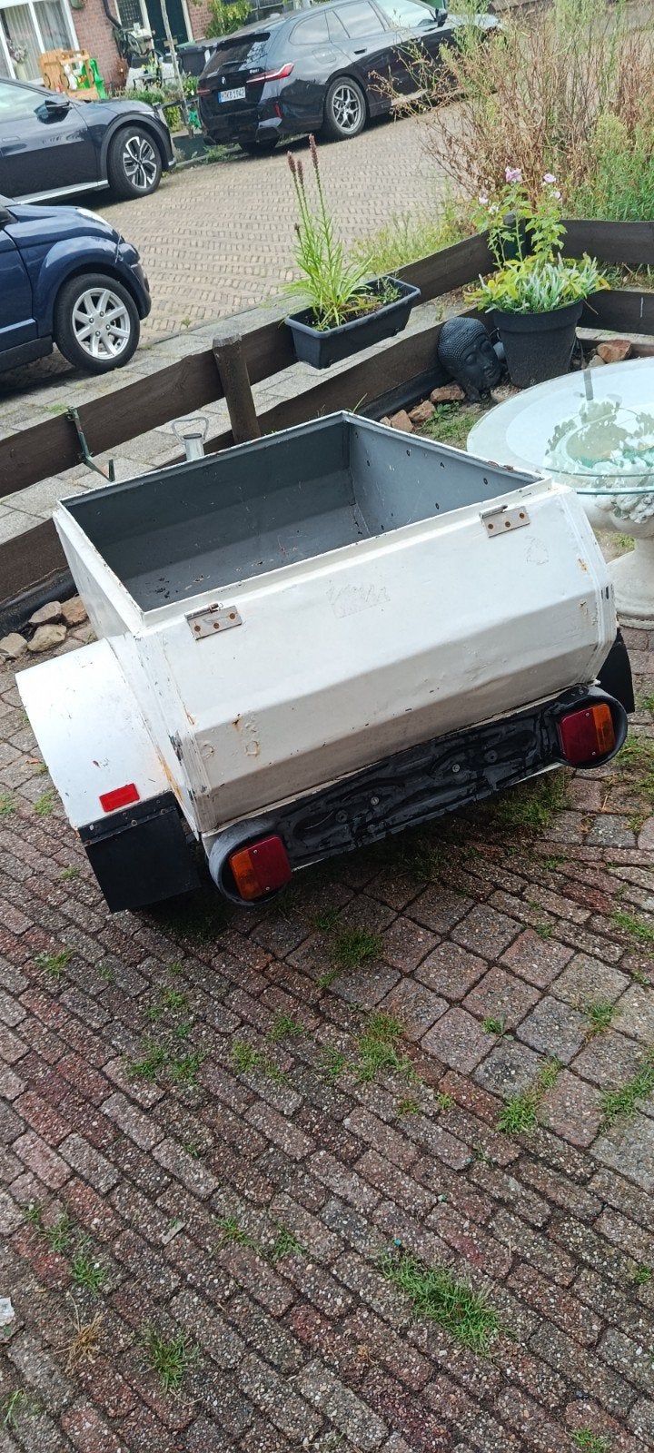 Compacte aanhanger  bagagewagen met afdekzeil en reservewiel, Ophalen, Gebruikt