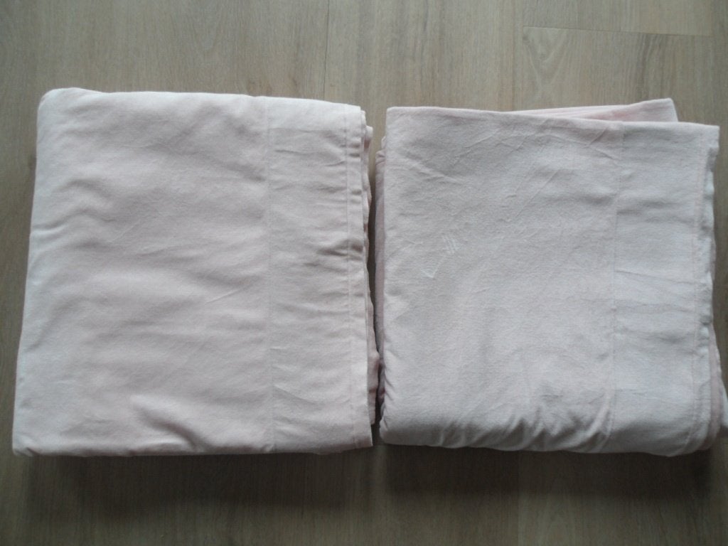 1 set van 2 lichtroze Ikea Sanela gordijnen, Lichtdoorlatend, Fluweel, Ophalen of Verzenden, Zo goed als nieuw