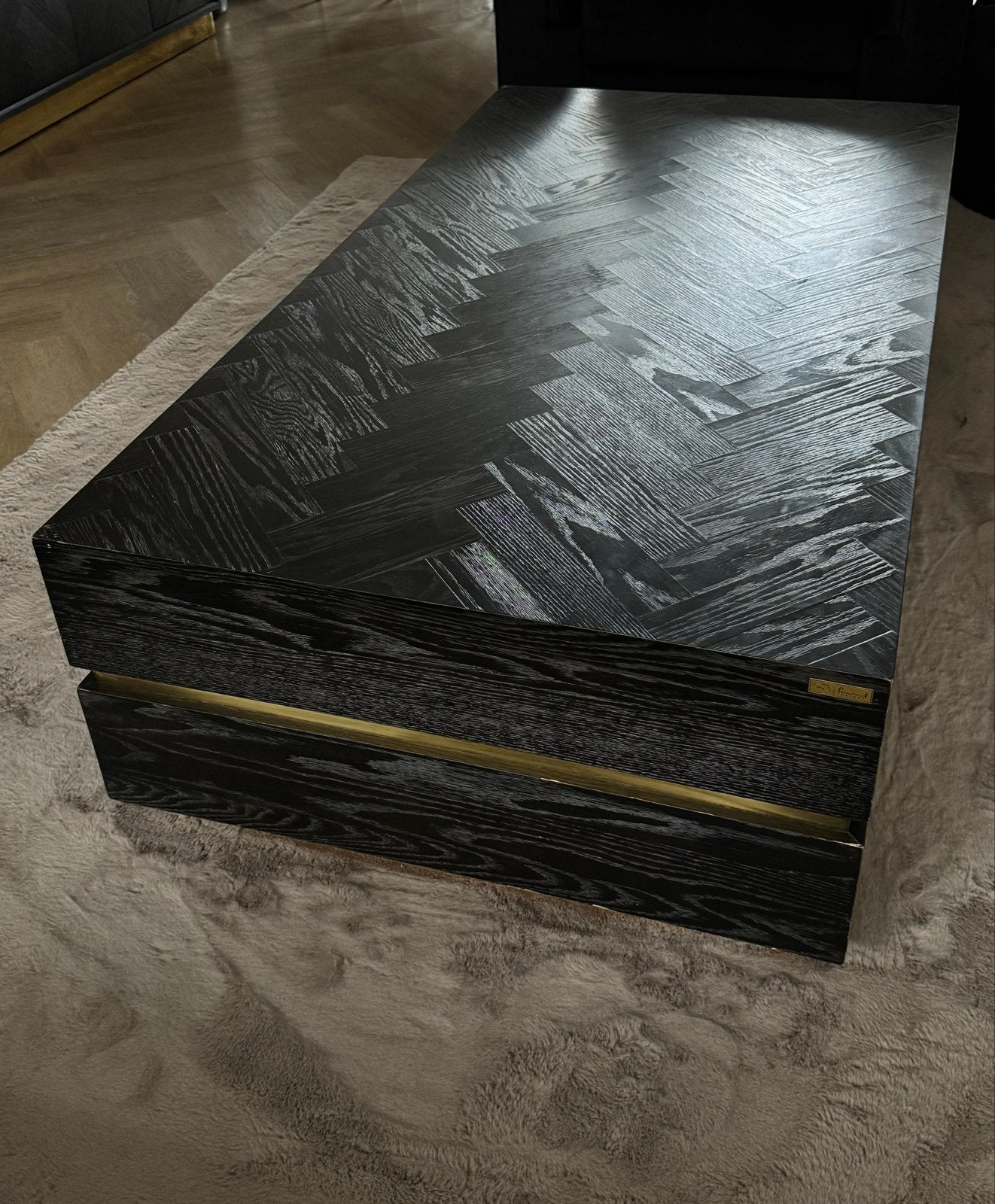 Richmond blackbone gold 150x80 salontafel, Gebruikt, 100 tot 150 cm, Eikenhout, Ophalen of Verzenden
