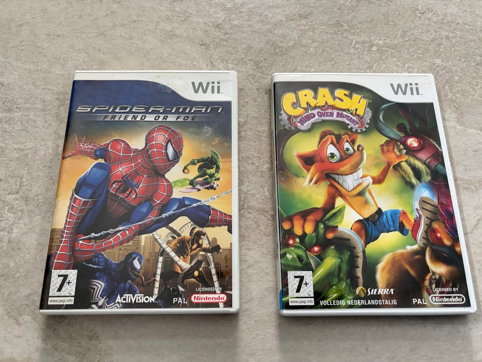 Nintendo Wii Spellen: Spider-Man en Crash Bandicoot, Avontuur en Actie, Gebruikt, 1 speler, Eén computer