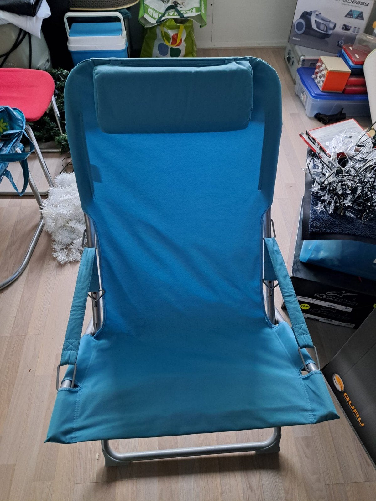 Comfortabele blauwe campingstoel of tuin, Ophalen, Gebruikt, Campingstoel