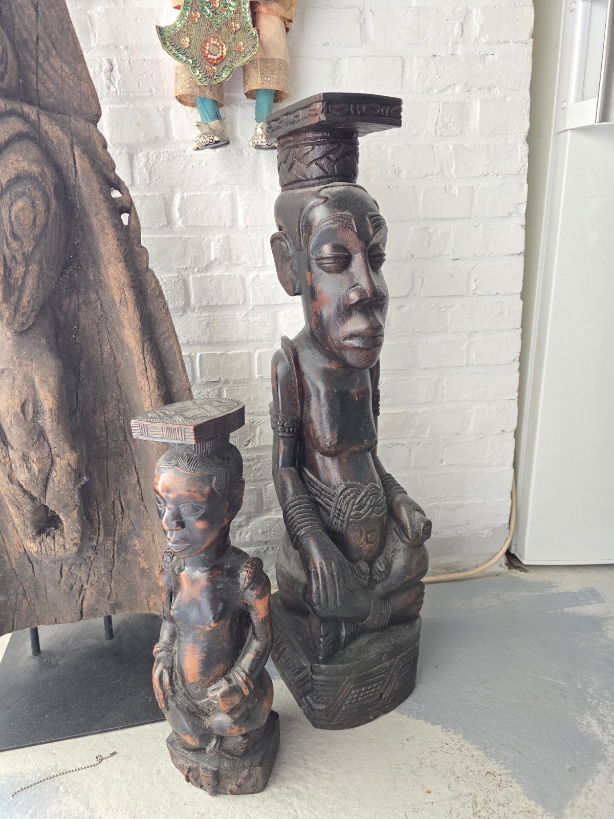 groot afrikaans wenge beeld (oud), Ophalen, Gebruikt, Hout, 76 cm