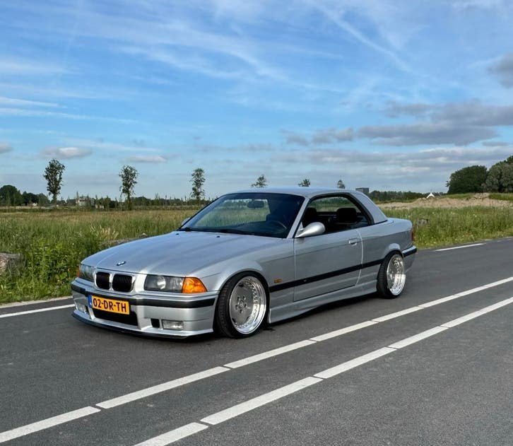 BMW E36 328i CABRIO M TECH HARDTOP OZ BREYTON BREEDSET M3, Automaat, Achterwielaandrijving, 1440 kg, Zwart
