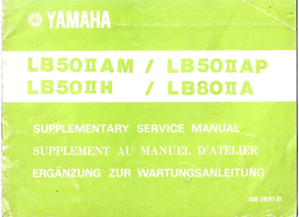 Yamaha LB 50 LB80 supplement service manual (8005z), Verzenden, Zo goed als nieuw