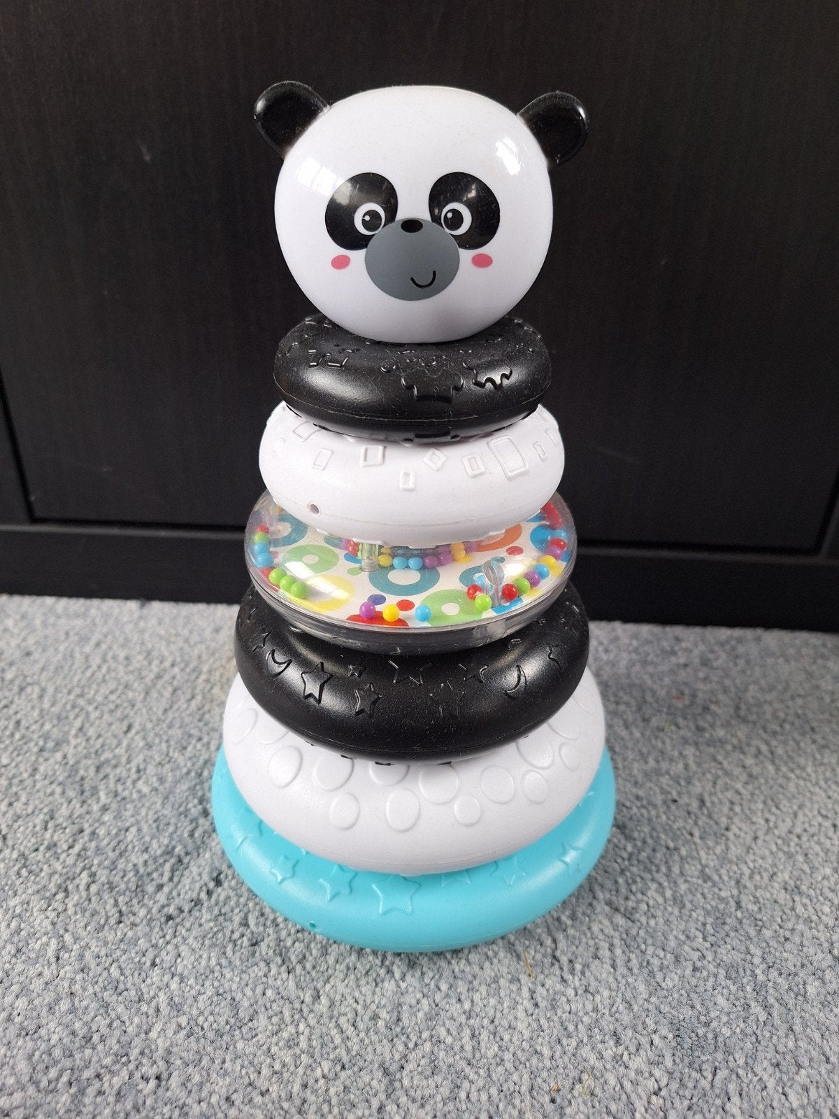 Stapelring Panda Toren met Rammelaar - Baby Speelgoed, Ophalen, Gebruikt, Overige typen