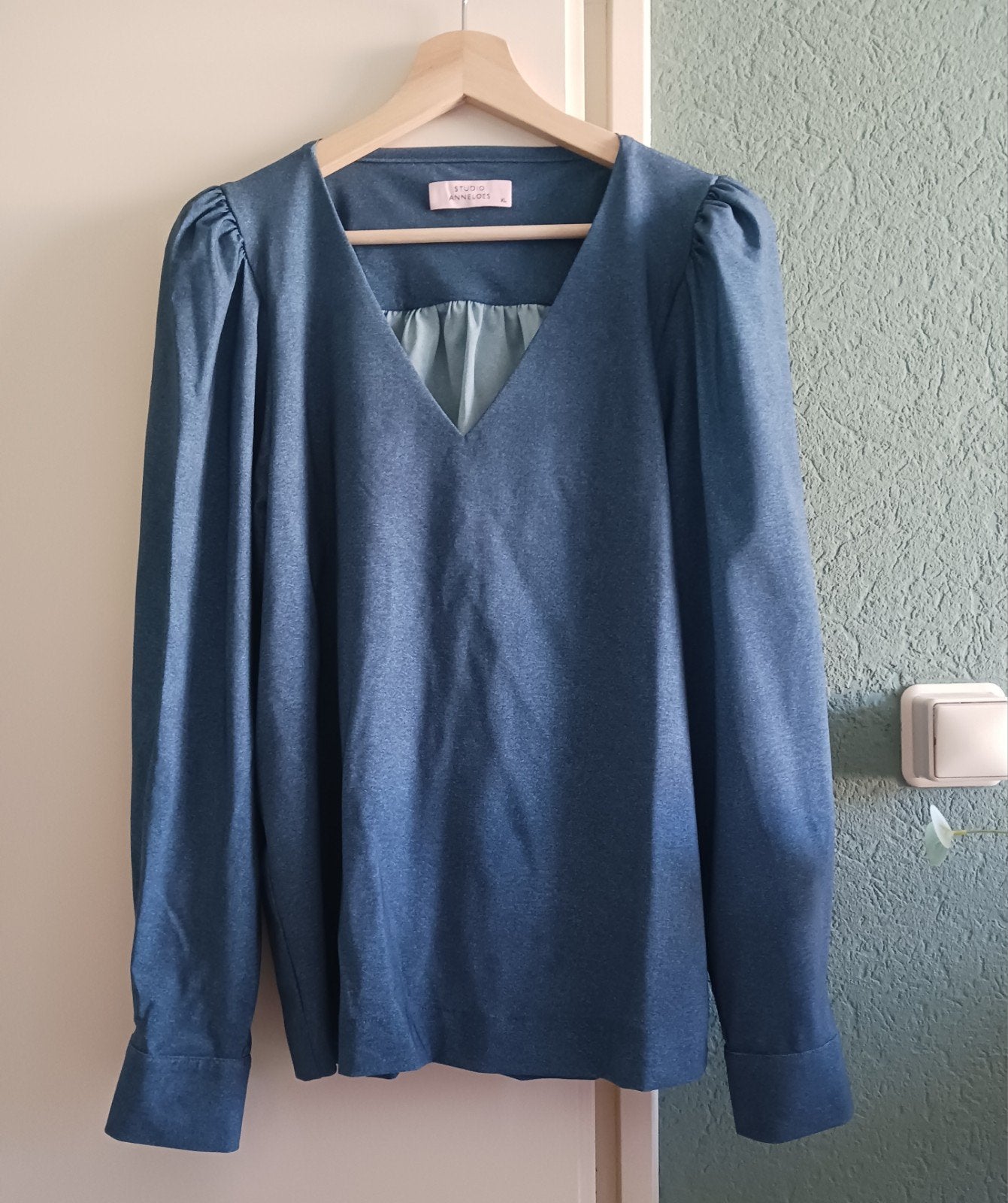 Denim look blouse Studio Anneloes, XL, Studio Anneloes, Blauw, Maat 46/48 (XL) of groter, Ophalen of Verzenden