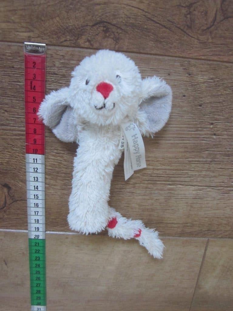 Happy Horse wit/rood zacht pluche staaf-piep-knuffel muis, Muis, Overige karakters, Happy Horse, Ophalen of Verzenden