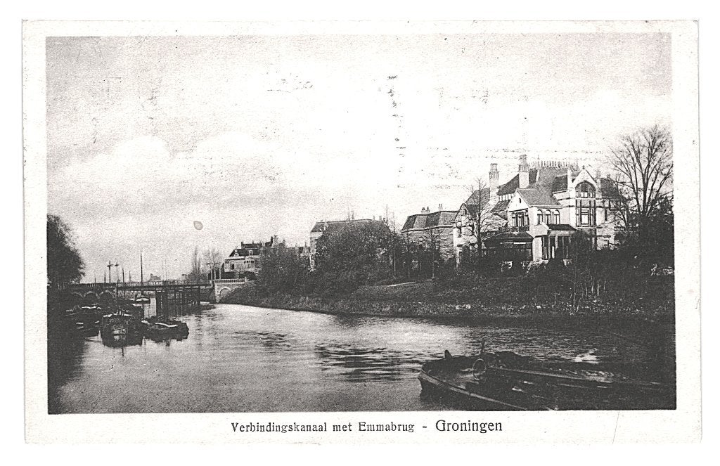 947480	Groningen	Verbindingskanaal met Emmabrug	1924, Ophalen of Verzenden, 1920 tot 1940, Gelopen, Groningen
