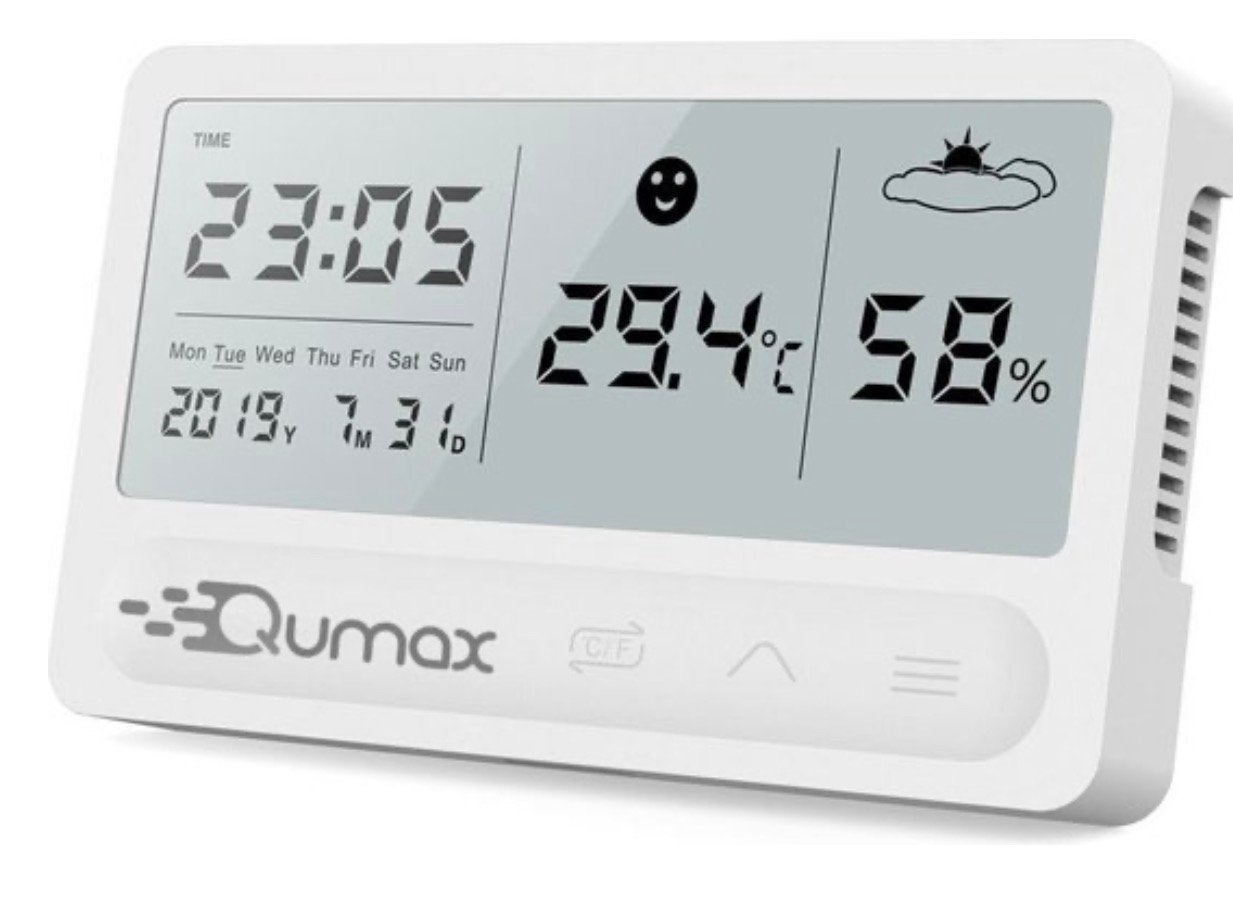 Qumax Digitale Hygrometer-Thermometer-Luchtvochtigheidsmeter, Ophalen of Verzenden, Zo goed als nieuw