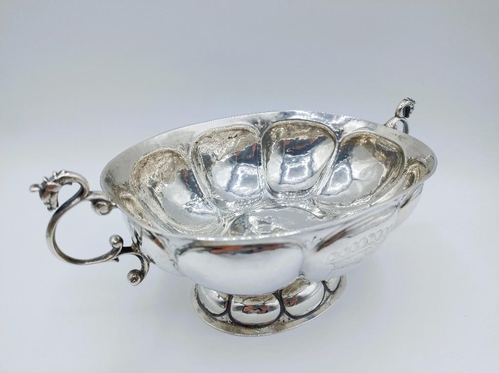 Zilveren brandewijnkom, W. Sevensteern, Groningen, 1695, Antiek en Kunst, Verzenden, Zilver