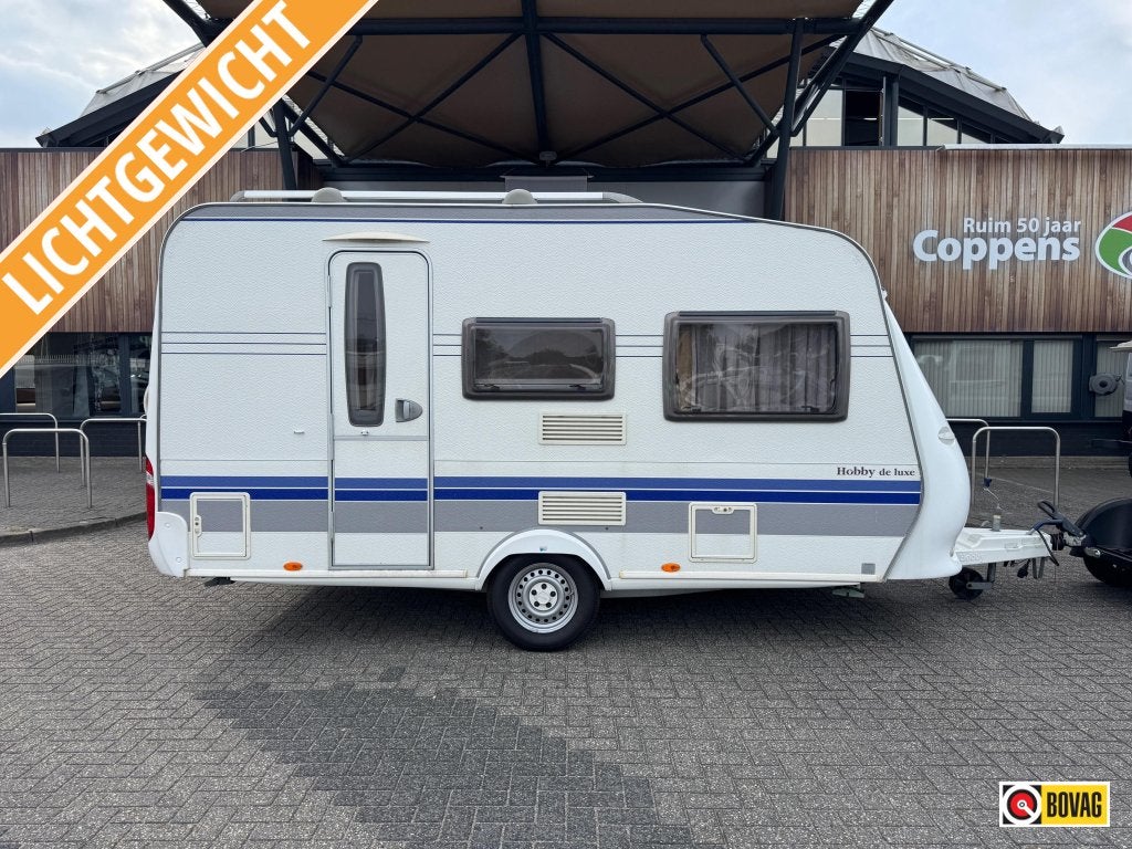 Hobby De luxe Easy 400 SF 2007 VOORTENT 270!!!, Hobby, Dwarsbed, Bedrijf, Treinzit
