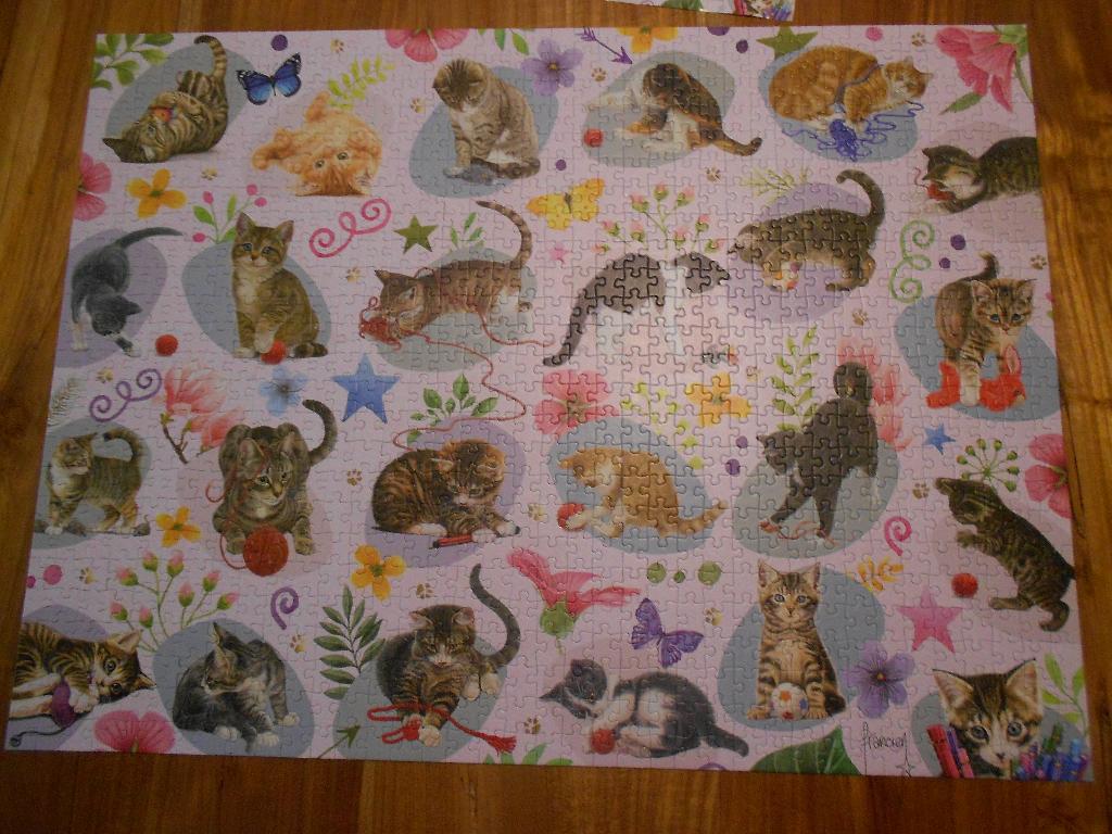 puzzel Franciens katten "Lets play", Ophalen, 500 t/m 1500 stukjes, Gebruikt, Legpuzzel