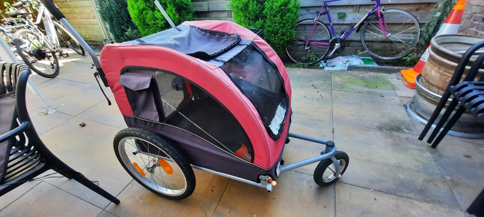 Honden fietkar trixie, Dieren en Toebehoren, Ophalen, Zo goed als nieuw, Hondenfietskar