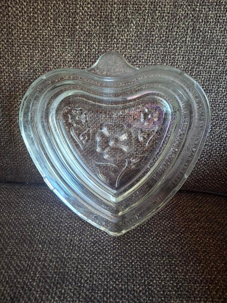 Vintage glazen puddingvorm hart vorm, Ophalen of Verzenden