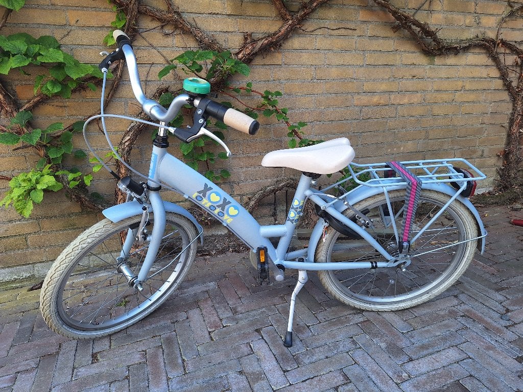 Meisjes fiets Bikefun – 22 inch – grijs/blauw, Fietsen en Brommers, Ophalen, Terugtraprem, 22 inch, Gebruikt