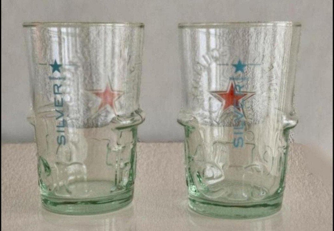 Set van 2 Heineken Silver bierglazen, Ophalen of Verzenden